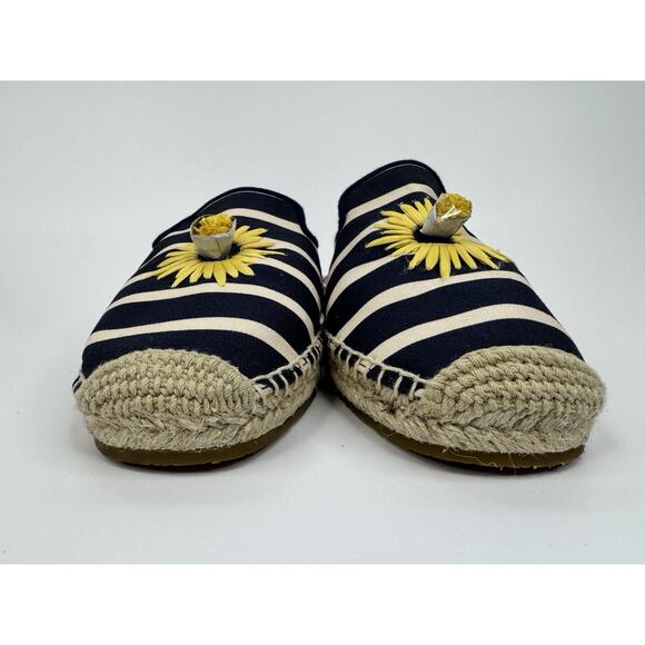 Kate Spade Solero Mule 6.5 Navy & White Stripe Espadrille Resort Vacation Daisy - Picture 6 of 13